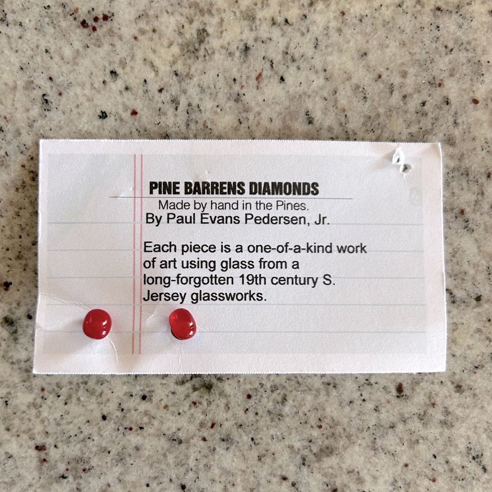 Pine Barrens “Diamond” Red Earrings